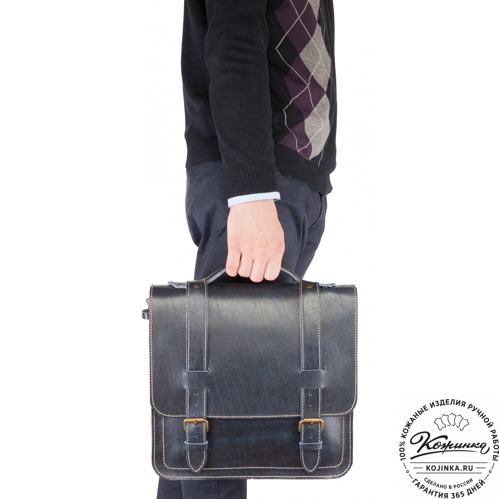 Кожаный портфель "Тесла" (старение коричневое)