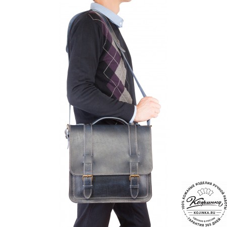 Кожаный портфель "Тесла" (старение коричневое)