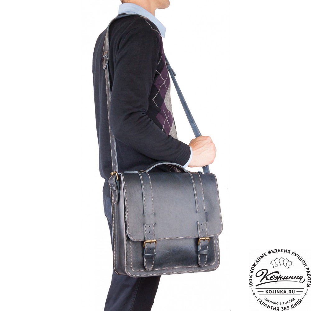 Кожаный портфель "Тесла" (старение коричневое)