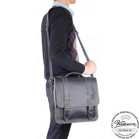 Кожаный портфель "Тесла" (старение коричневое)