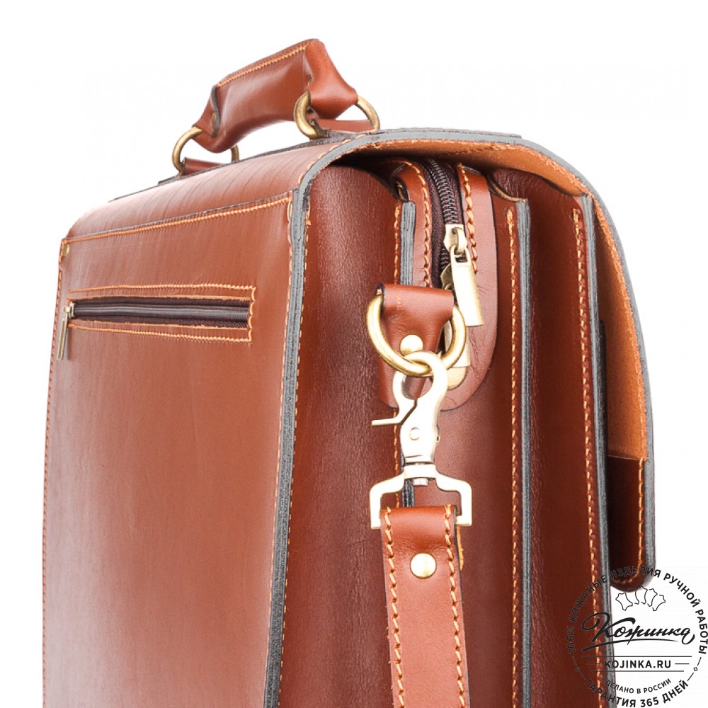 Кожаный портфель "Карьерист"  (рыжий)