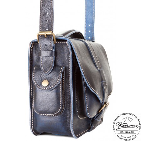 Кожаная  сумка "Виктория" (синий эксклюзив)