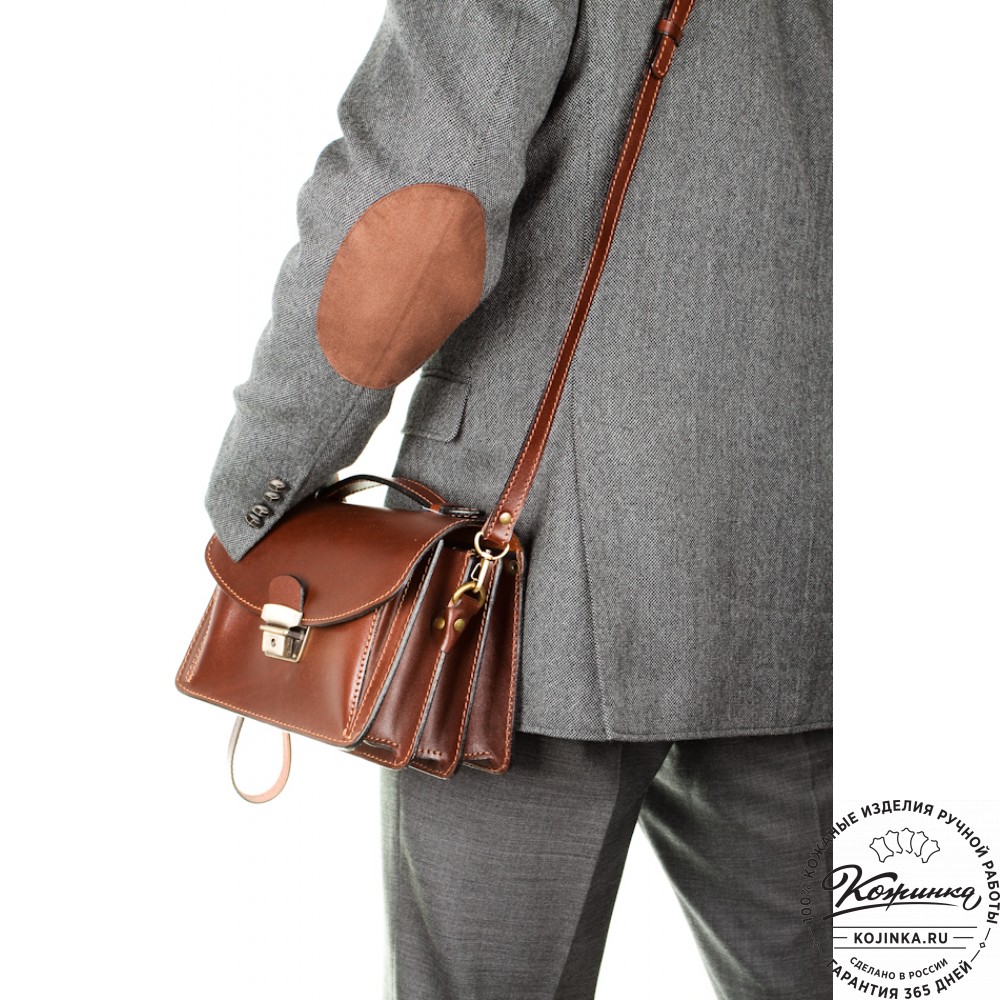 Кожаная барсетка "БС-Б1" (черная)