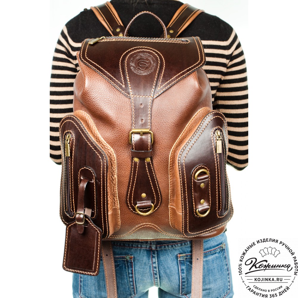 Кожаный рюкзак "Стиль 2" (коричневый)