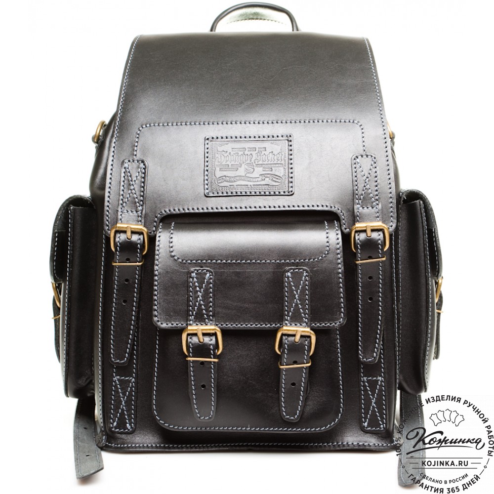 Кожаный рюкзак "Кэмэл" (чёрный)