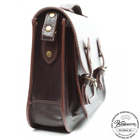 Кожаный портфель "Сатчел"  (тёмно-коричневый)