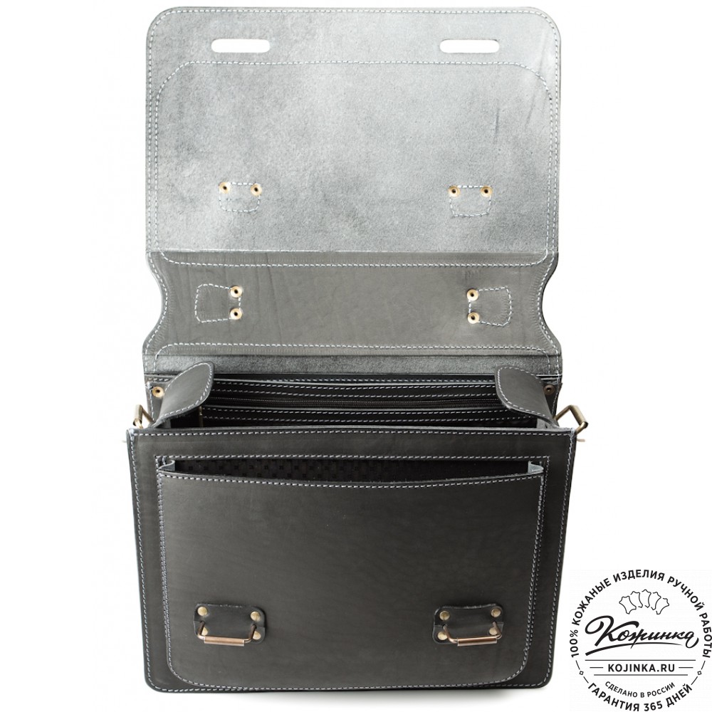 Кожаный портфель "Француз" (черный)