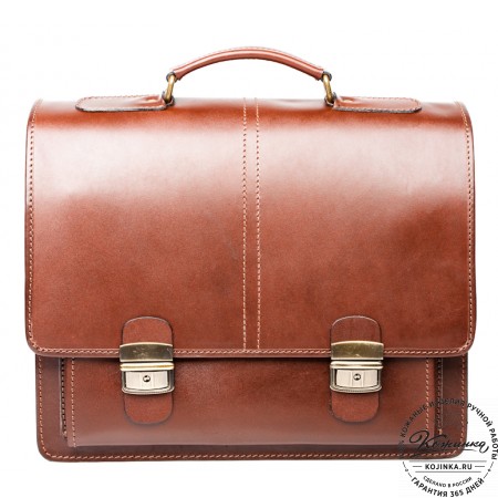 Кожаный деловой портфель "Адвокат-2" (коричневый)