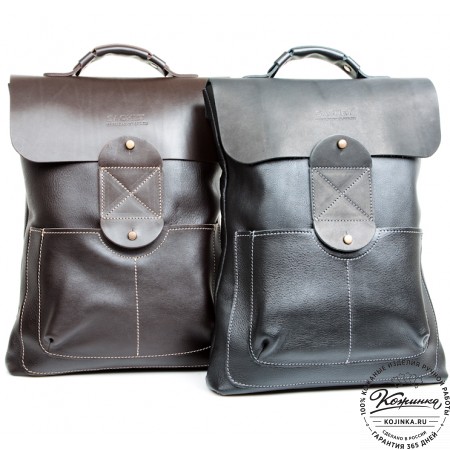 Кожаный рюкзак "Спэйс" (темно-коричневый)