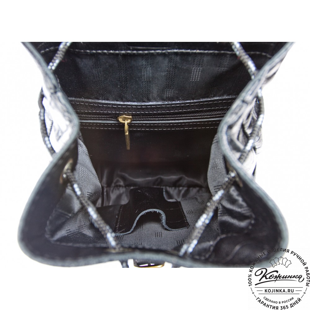 Женский кожаный рюкзак "Жоли" (черный гладкий)