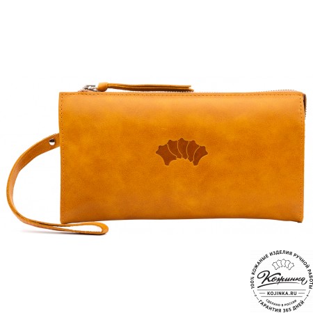 Кожаный клатч  Москва (желтый)