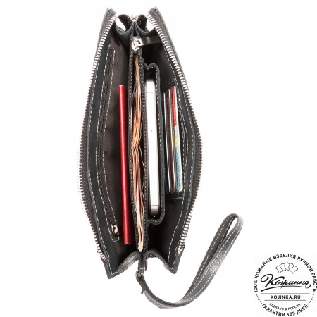 Кожаный клатч  Москва (черный)