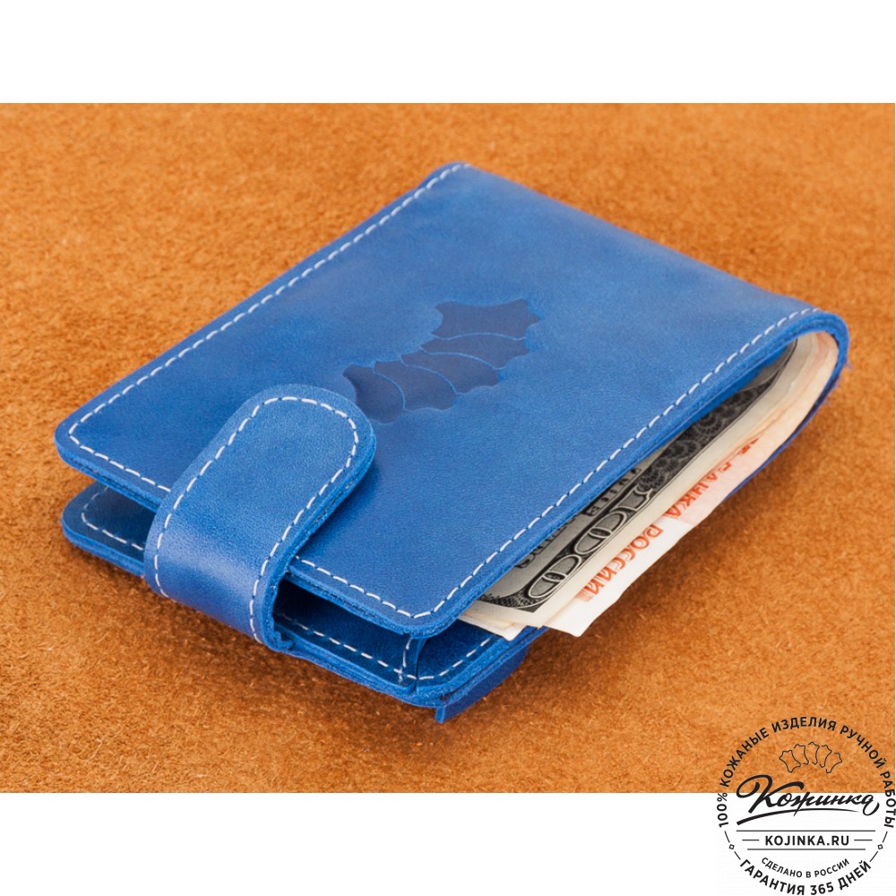 Кожаное портмоне Италия (синее)
