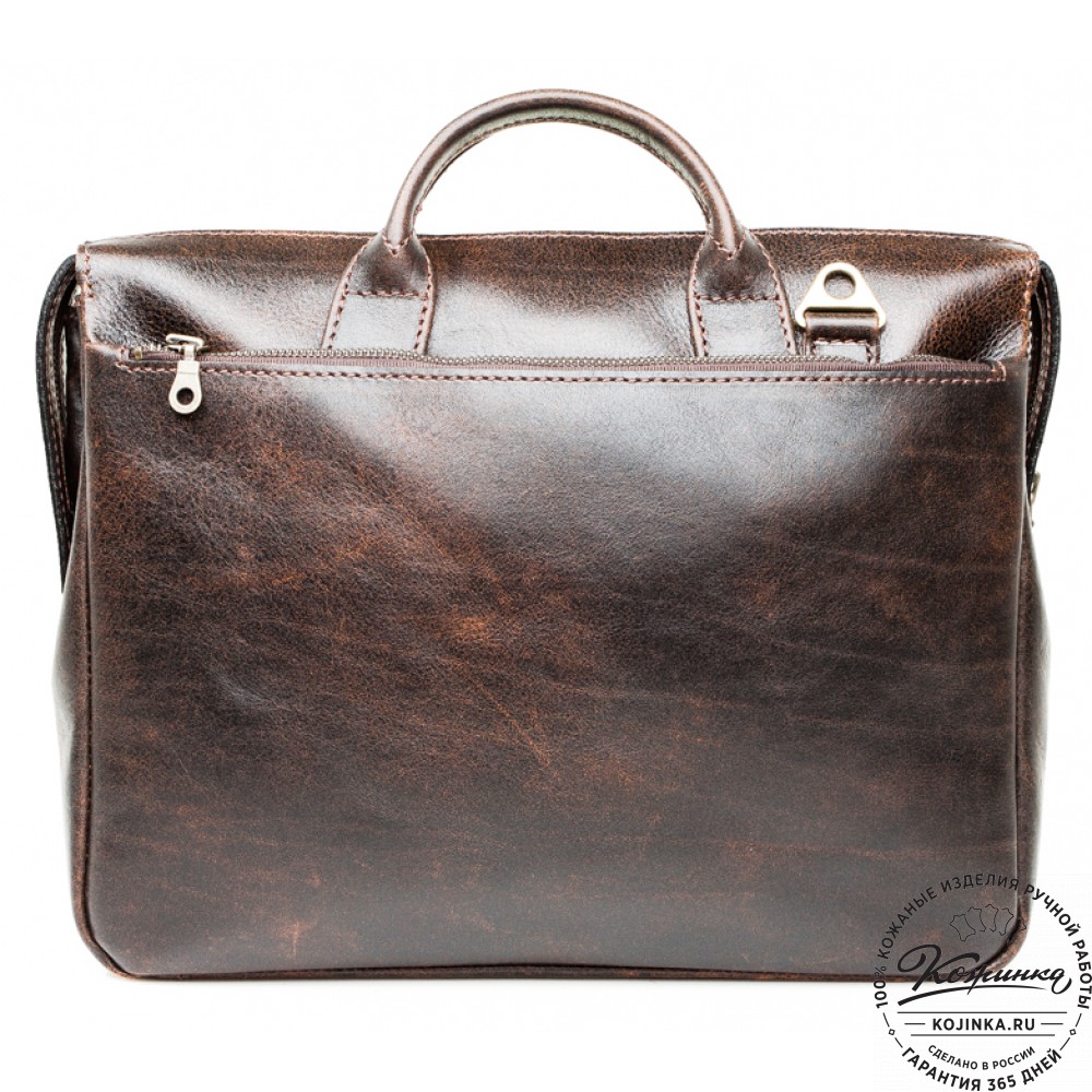 Кожаная деловая сумка "Гранд" (коричневый эксклюзив)