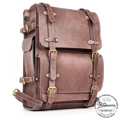 Мужской кожаный рюкзак "Легион" (коричневый)