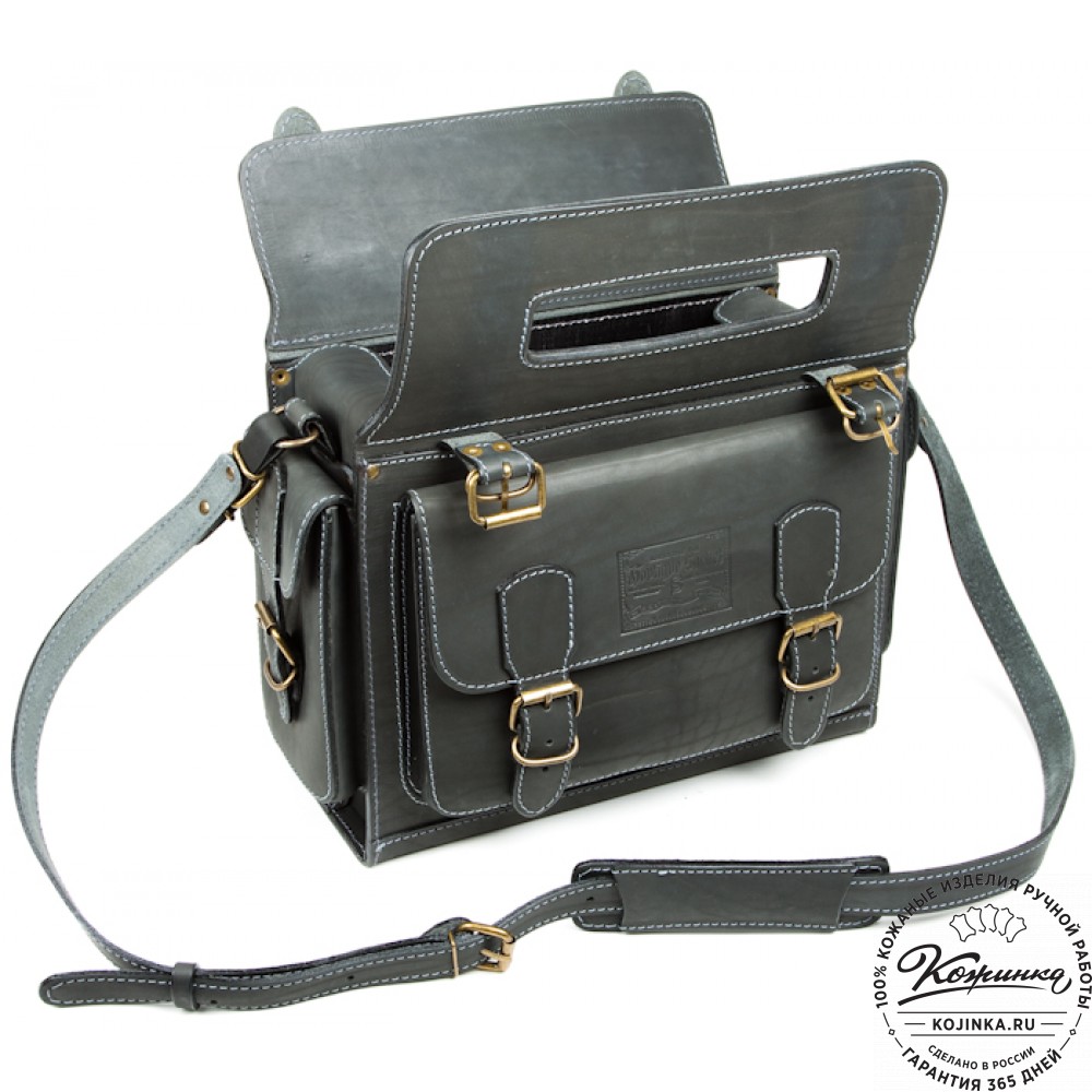 Кожаный портфель "Бойскаут" (чёрный)