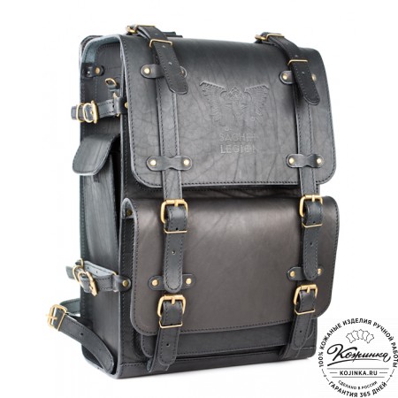 Мужской кожаный рюкзак "Легион" (чёрный)
