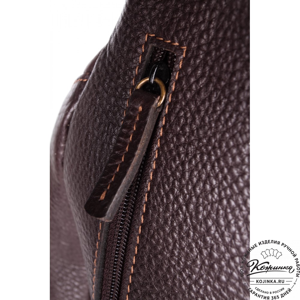Кожаный рюкзак "Эль-Пасо" c карманом (коричневый)
