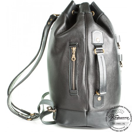 Кожаный рюкзак "СаШе" (чёрный)