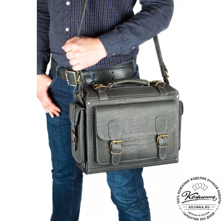 Кожаный портфель "Бойскаут" (чёрный)