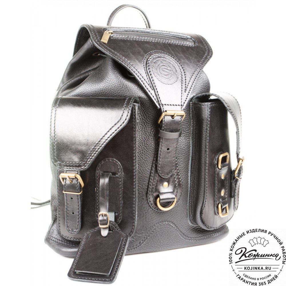 Кожаный рюкзак "Стиль 1" (чёрный)