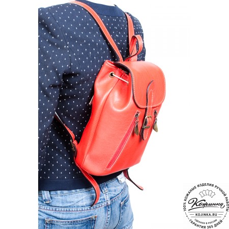Женский кожаный рюкзак "Жоли" (синий)