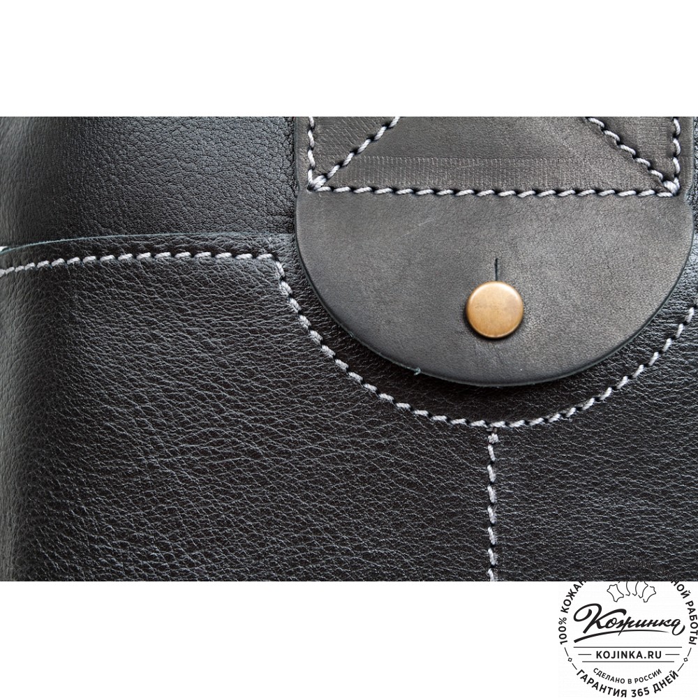 Кожаный рюкзак "Спэйс" (черный)