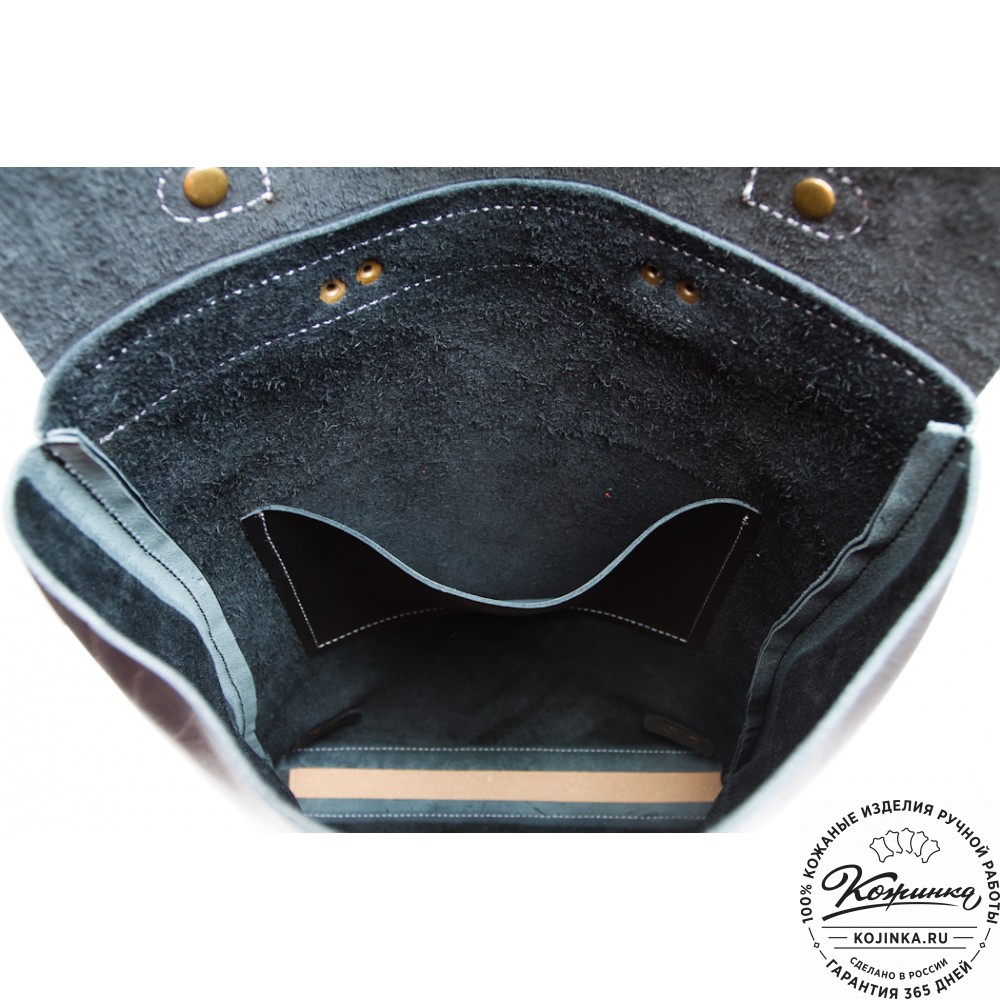 Кожаный рюкзак "Спэйс" (черный)