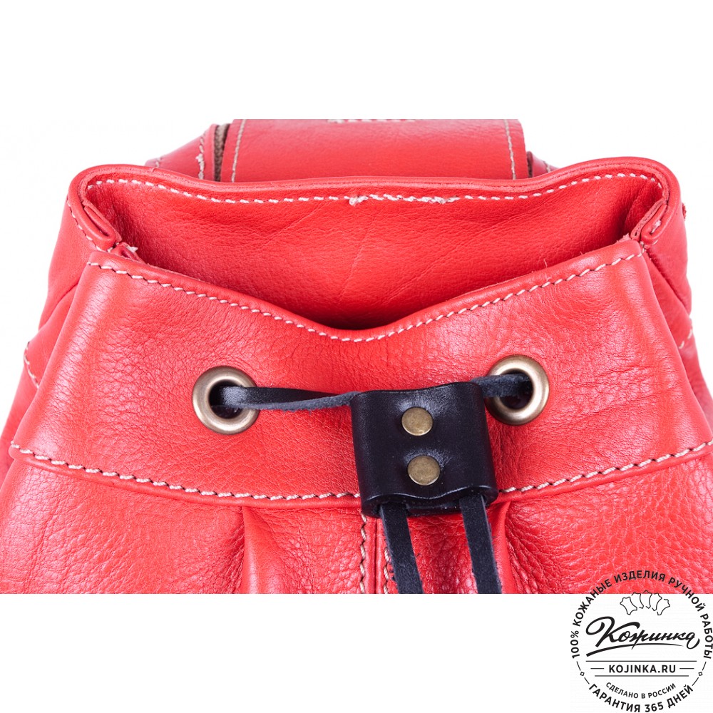 Женский кожаный рюкзак "Скиппи" (красный)