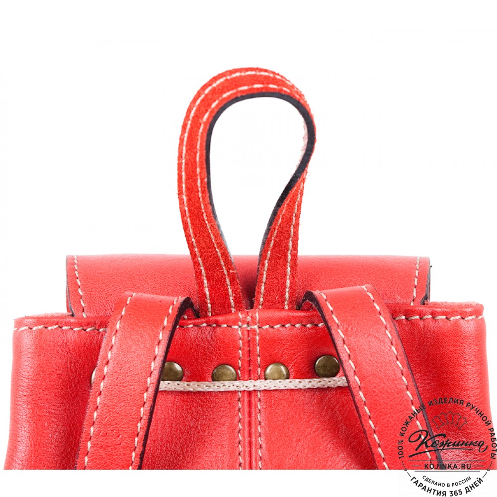 Женский кожаный рюкзак "Жоли" (красный)