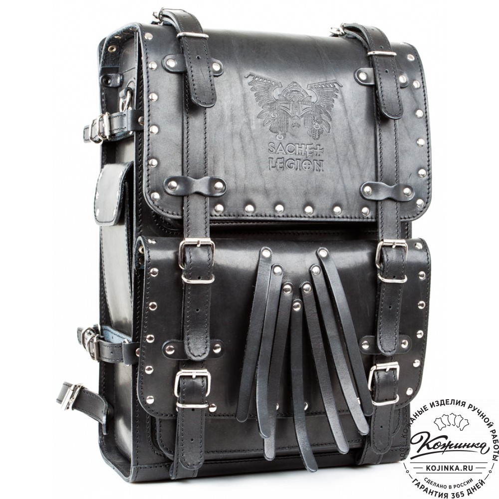 Мужской кожаный рюкзак "Легион-Харлей" (черный)