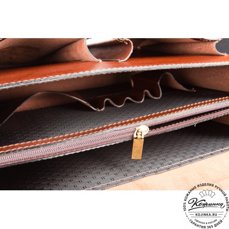 Кожаный деловой портфель "Адвокат-1" (коричневый)