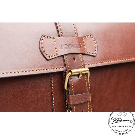 Мужской кожаный портфель "Премьер" (коричневый)