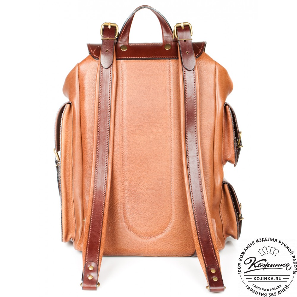 Мужской кожаный рюкзак "Следопыт" (коричневый)