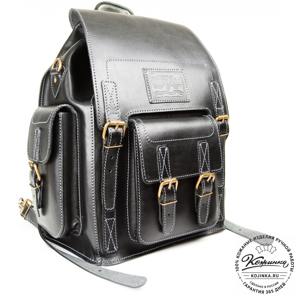 Кожаный рюкзак "Кэмэл" (чёрный)