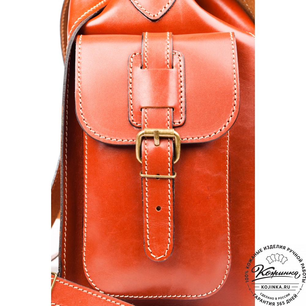 Кожаный рюкзак "Пехотинец" (Рыжий)
