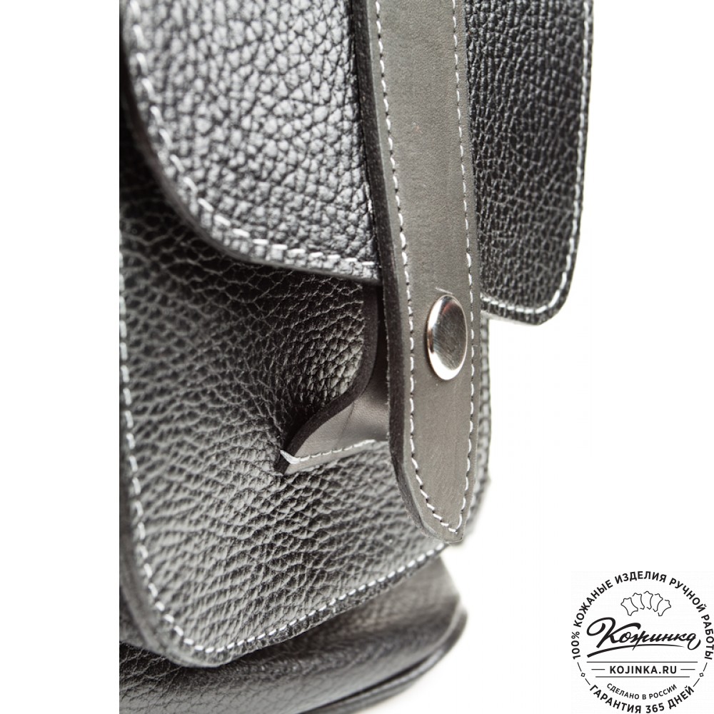 Кожаный рюкзак ручной работы "Эверест" (черный)