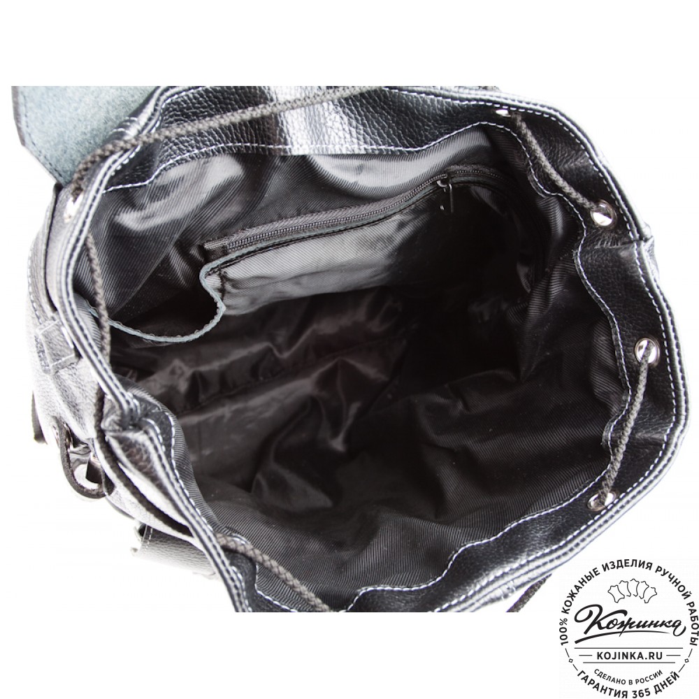 Кожаный рюкзак ручной работы "Эверест" (черный)