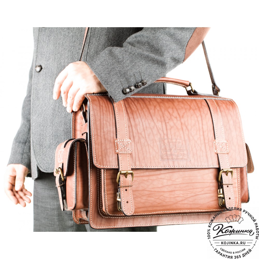 Кожаный портфель "Трансформер" (рыжий)