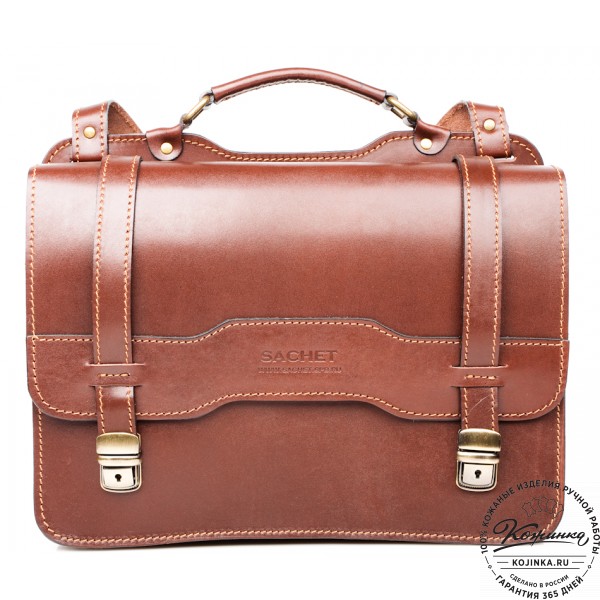 Мужской кожаный портфель "Авантаж" (коричневый). фото 1