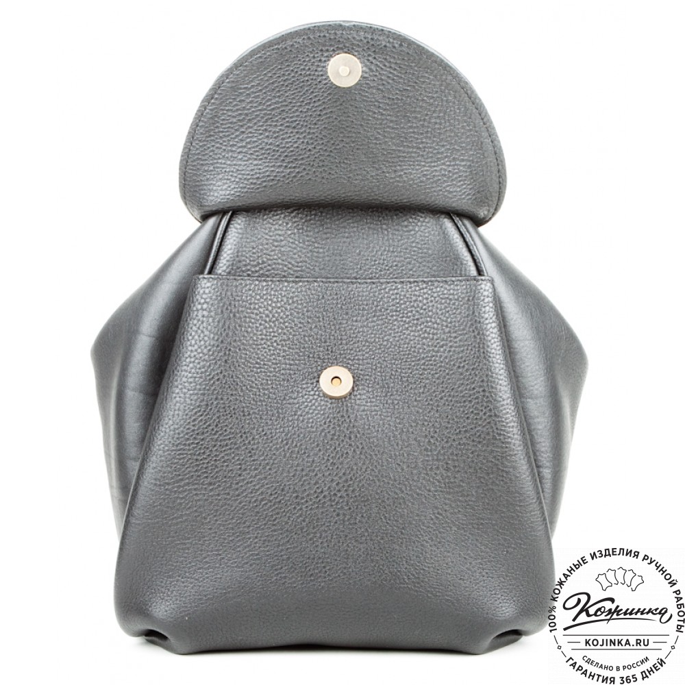 Кожаный рюкзак-сумка "Микки" (черный)