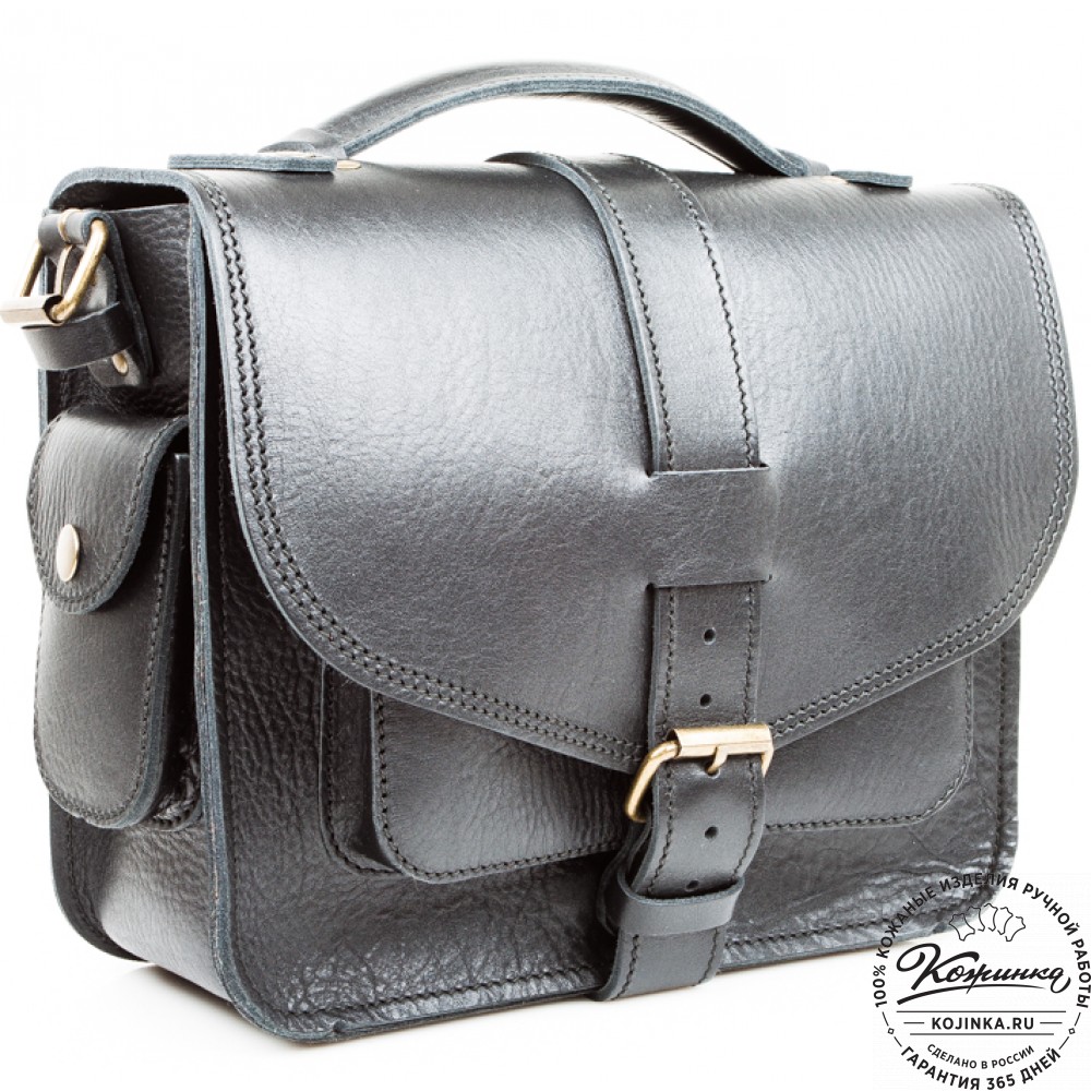 Кожаная  сумка "Виктория" (черная)