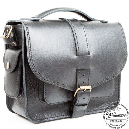 Кожаная  сумка "Виктория" (черная)