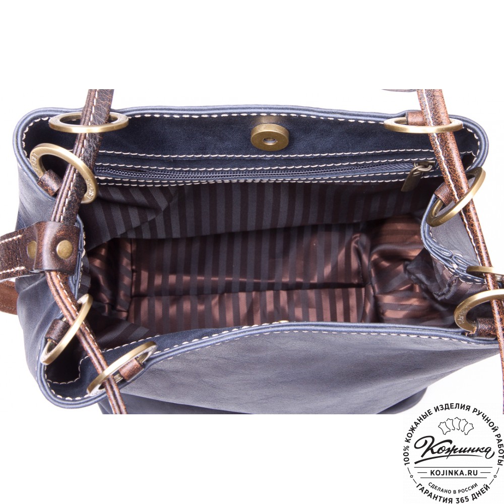 Кожаная сумка "Хлоя" (синяя)