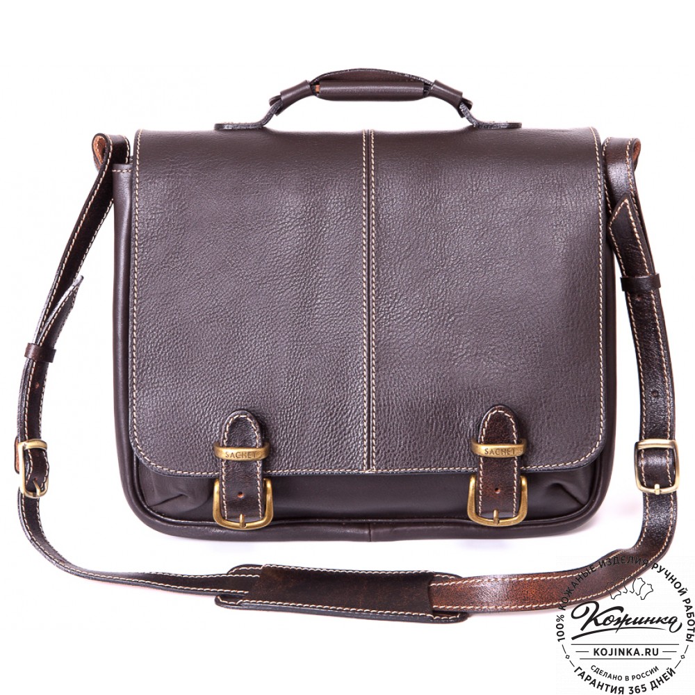 Кожаный портфель "Сорбонна" (темно-коричневый)