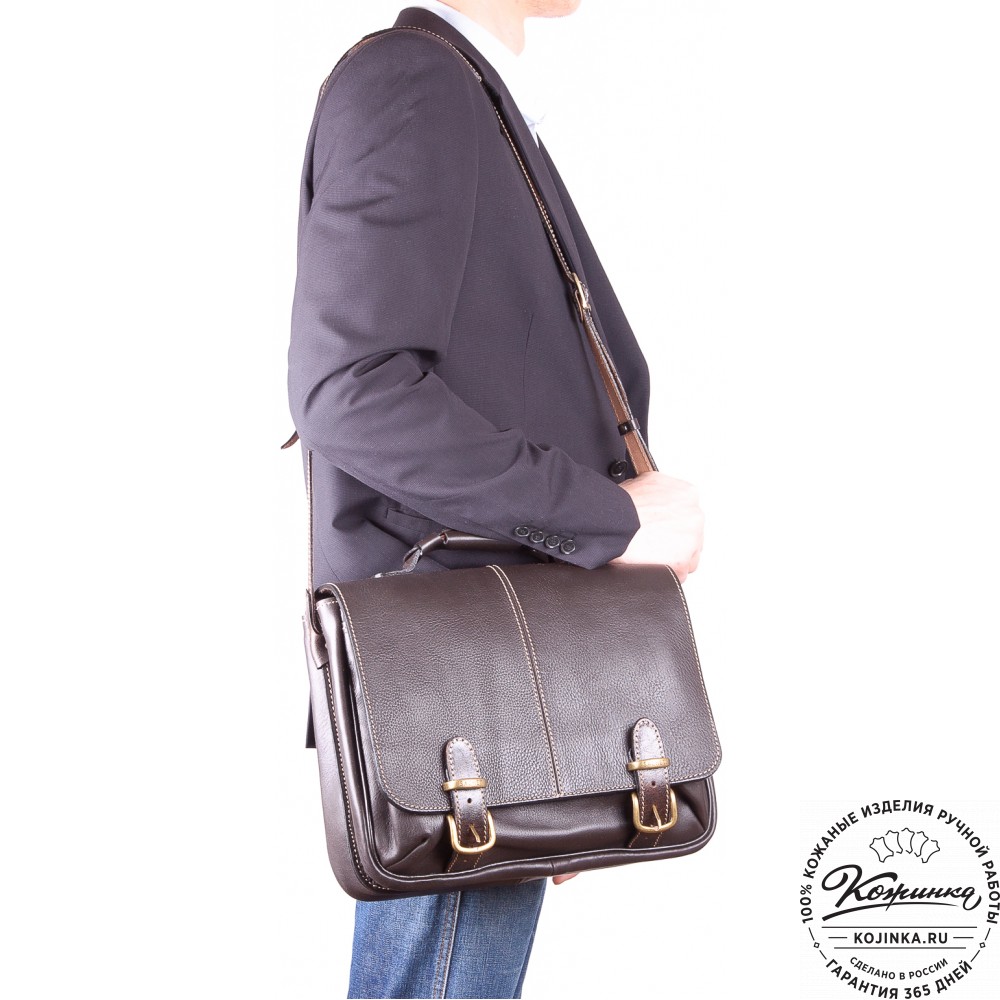 Кожаный портфель "Сорбонна" (темно-коричневый)