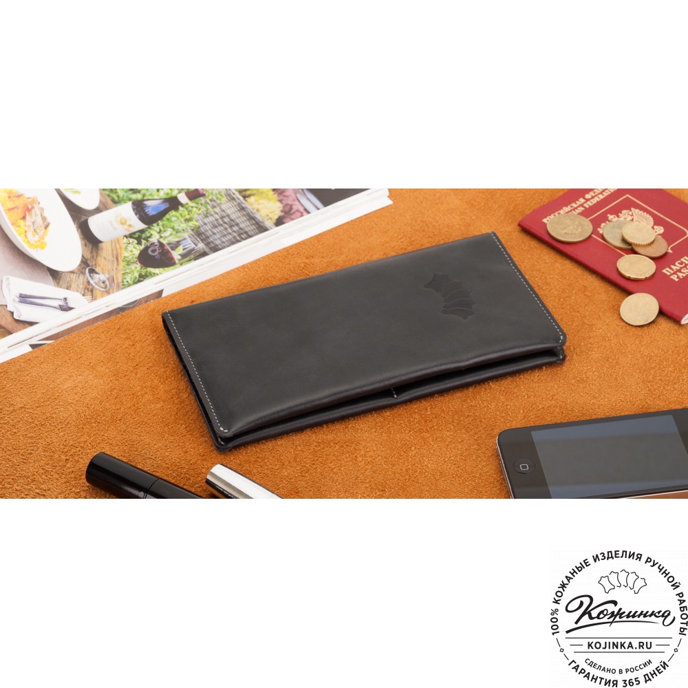 Кожаное портмоне Санкт-Петербург (черное)