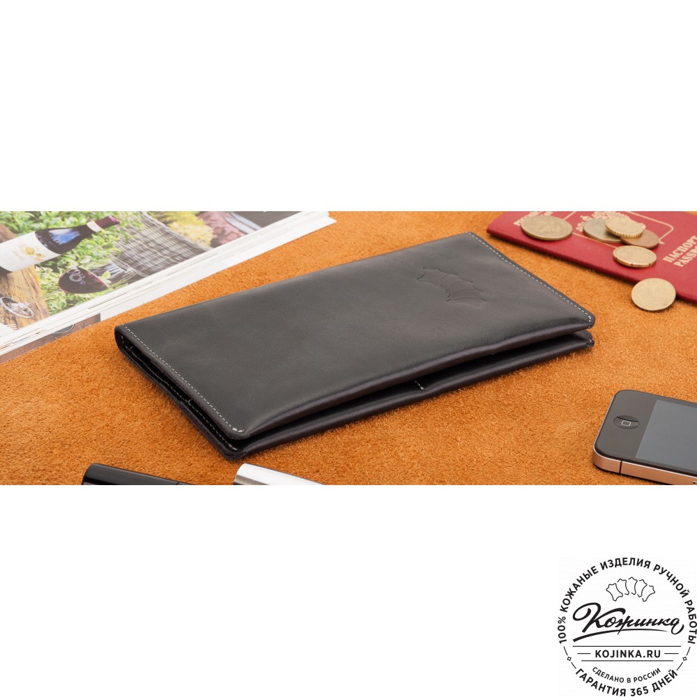 Кожаное портмоне Санкт-Петербург (черное)
