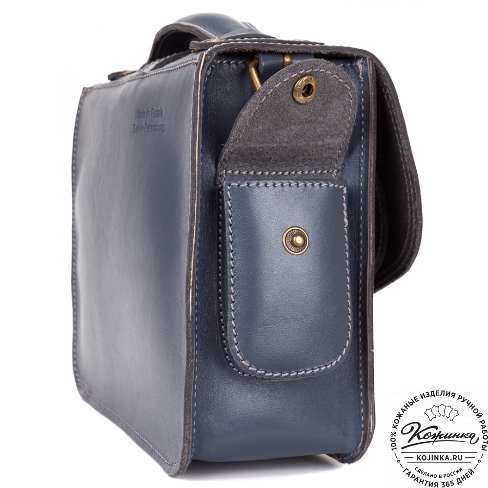 Кожаная  сумка "Виктория" (синяя)