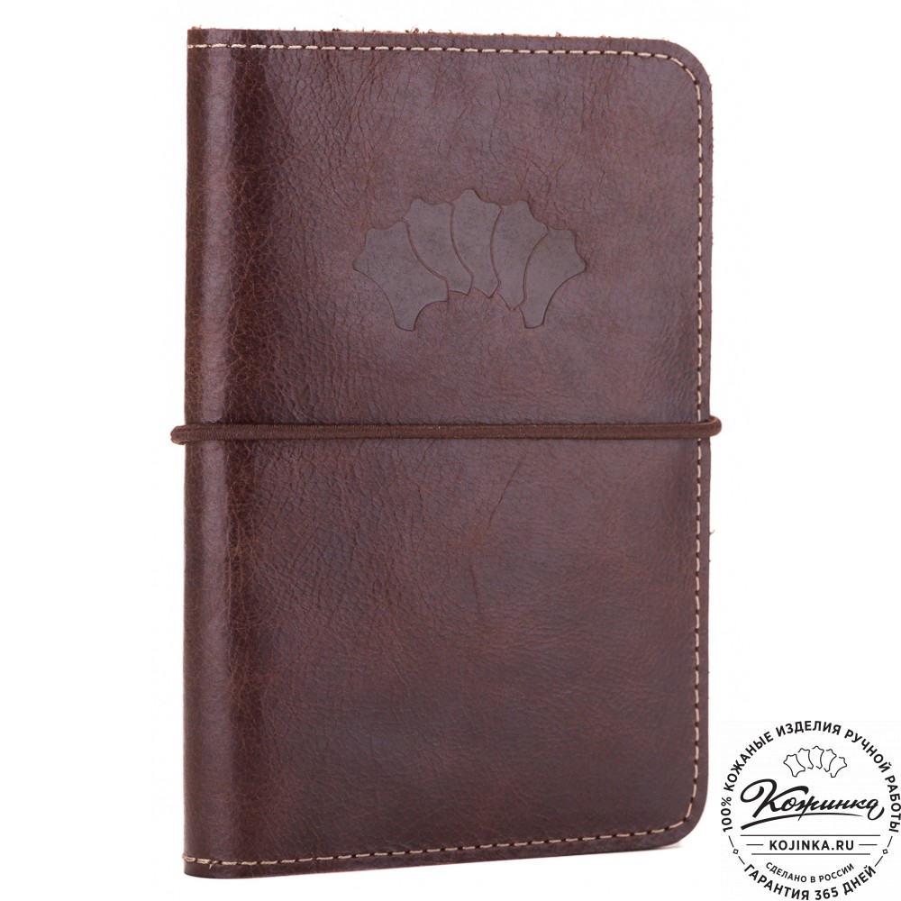 Кожаная обложка на паспорт Прага (коричневая)